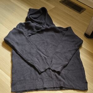 Maurices Women's Charcoal Waffle Hoodie Sweater